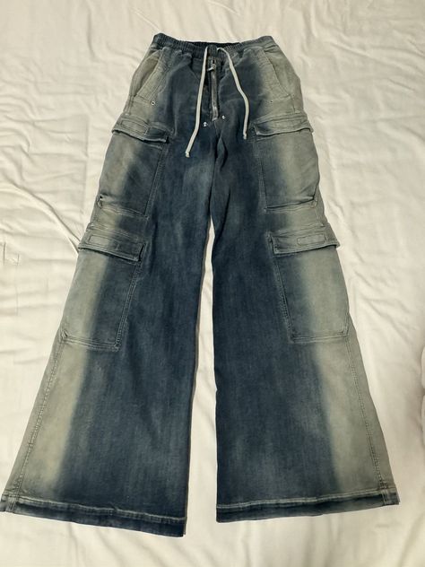 Rick Owens Double Jumbo Cargo Belas Pants Minearl Pearl Rick Owens Menswear, Men's Bottoms, Rick Owens Men, Youtube Logo, Rick Owens Drkshdw, Rick Owens, Mens Bottom, Pants, Trousers