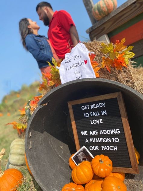 Pumpkin Pregnancy Announcement, Announcing Pregnancy, Baby 2024, Halloween Pregnancy Announcement, Photo Hacks, Pregnant Halloween, Apple Theme, Ultrasound, Family Pictures