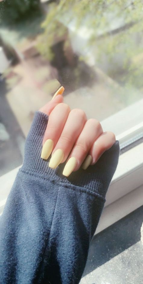 (paid link) Coffin nails ideas | nails, nail designs, cute nails. Yellow Ballerina Nails, Yellow Coffin Nails, Pastel Yellow Nails, Ballerina Nails Short, Coffin Nails Designs Summer, Nails Ballerina, Nails Yellow, Nails Today, Ballerina Nails