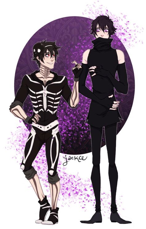 Enderman and skeleton gijinka Enderman X Wither Skeleton, Wither Skeleton, Minecraft Wither, Minecraft Skeleton, Minecraft Kingdom, Minecraft Fanart, Minecraft Drawings, Monster School, Minecraft Anime