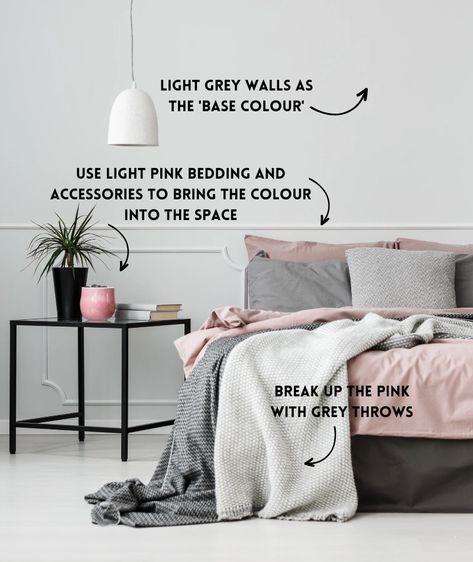 Blush Pink And Grey Bedroom, Grey And Pink Bedroom, Pink Duvet Set, Light Pink Bedding, Pink And Grey Bedroom, Blush Pink Decor, Adults Bedroom, Grey Bedroom Design, Pink Bedroom Design