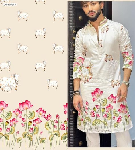 Hand Painted Kurta For Men, Printed Kurta For Men, Fashion Forcast, Dupatta Design, Boys Kurta Design, Gents Kurta Design, Navratri Dress, Kurta For Men, Gents Kurta