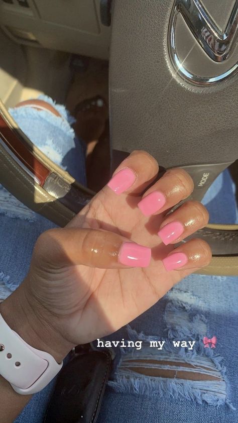 Nails With Colorful Tips, Pink Acrylic Nails Short, Pink Short Acrylic Nails, Short Pink Acrylic Nails, Trending Nail Colors, Nail Colors And Designs, Acrylic Toe Nails, Work Nails, Cute Acrylic Nail Designs