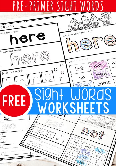 Sight Word The, Printable Sight Words, Sight Word Worksheets Free, Pre K Sight Words, Sight Words Worksheets, Practice Sight Words, Pre Primer Sight Words, Preschool Sight Words, Ela Worksheets