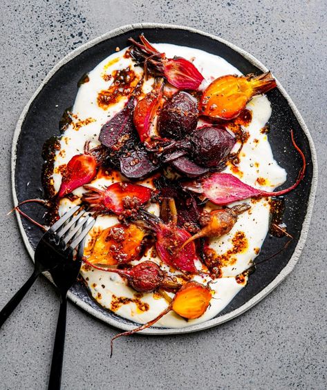 Roasted Beetroot with Whipped Feta Roasted Beets And Feta, Roasted Beets With Whipped Feta, Beetroot Side Dish, Feta And Beet Salad, Whipped Feta Beet Salad, Roast Beetroot Salad, Fresh Beetroot Recipes, Roasted Beetroot Salad, Roasted Beetroot Recipes