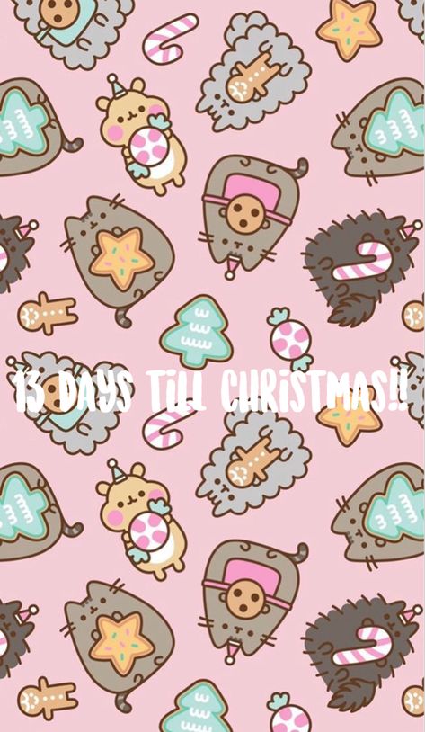 Christmas Sweaters Diy, Ugly Christmas Sweaters Diy, Pusheen Christmas, Christmas Wallpaper Iphone Cute, Cat Phone Wallpaper, Pusheen Cute, Halloween Wallpaper Cute, Xmas Wallpaper, Cat Background