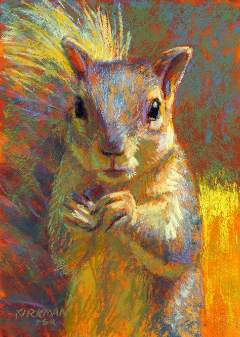 Chalk Pastel Art, Squirrel Art, Soft Pastel Art, Pastel Artwork, Pastel Sec, Dry Pastel, Oil Pastel Art, A Squirrel, Art Pastel