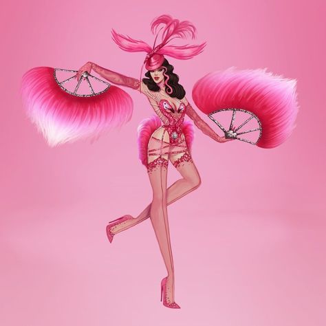 Burlesque Drawing, Pink Showgirl, Burlesque Club, Drag Ideas, Burlesque Outfit, Fashion Challenge, Vegas Showgirl, Queen Outfits, Drag Queen Outfits