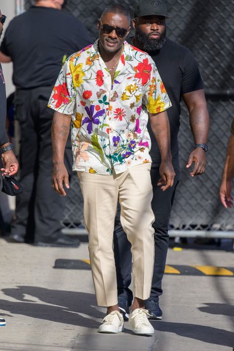 Colorful Outfits Men, Floral Menswear, Floral Shirt Outfit, Sonic The Hedgehog 2, Garden Party Outfit, Shirt Outfit Men, Flower Print Shirt, 2024 Fashion Trends, Jimmy Kimmel Live