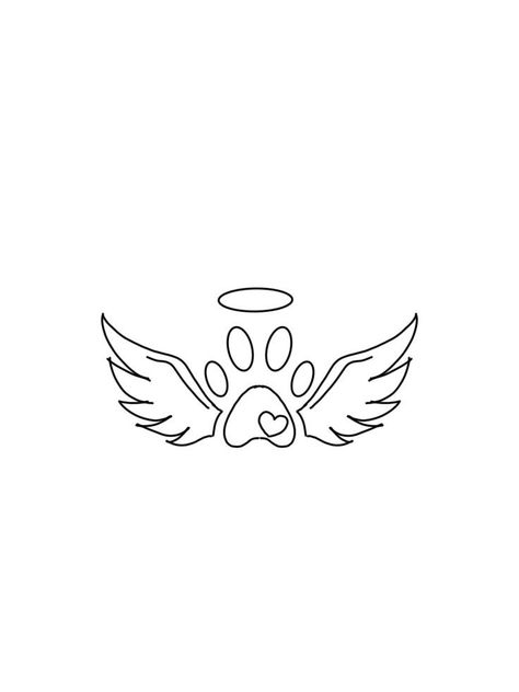 Angel Dog Drawing, Tattoo For Lost Dog, Angel Dog Tattoo, Pet Memorial Tattoo, Heaven Tattoos, Rose Shoulder Tattoo, Dog Memorial Tattoos, Beginner Tattoos, Remembrance Tattoos