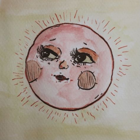 Sun Face Aesthetic, Weird Sun Drawing, Creepy Sun Drawing, Star Eye Drawing, Smiling Sun Drawing, Sun With Face Drawing, Aesthetic Sun Drawing, Sun Drawing Aesthetic, Sun Face Drawing