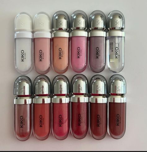 Kiko lips oils shades Rossetti Kiko, Lip Gloss Kiko, Kiko Lipstick, Kiko Lipgloss, Kiko Makeup, Gloss Kiko, Diy Lip Balm, Kiko Milano, Blogger Girl