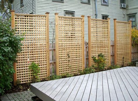 undefined Cheap Privacy Fence, Yard Privacy, Diy Privacy Fence, Apartment Balcony Garden, Modern Front Yard, Garden Fence Panels, Patio Privacy, Privacy Fence Designs, Privacy Landscaping