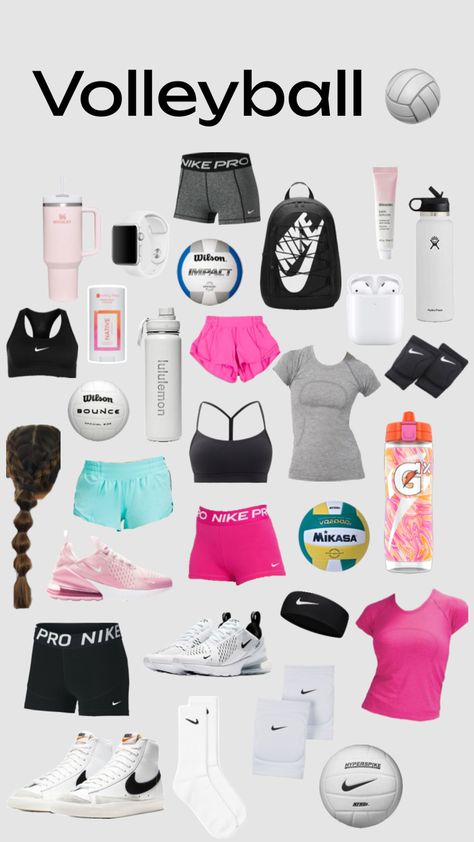 Sports Bag Essentials, Volleyball Accessories, Dance Class Outfit, Nike Volleyball Shoes, Volleyball Outfit, Volleyball Bag, Nike Volleyball, Volleyball Practice, Volleyball Inspiration