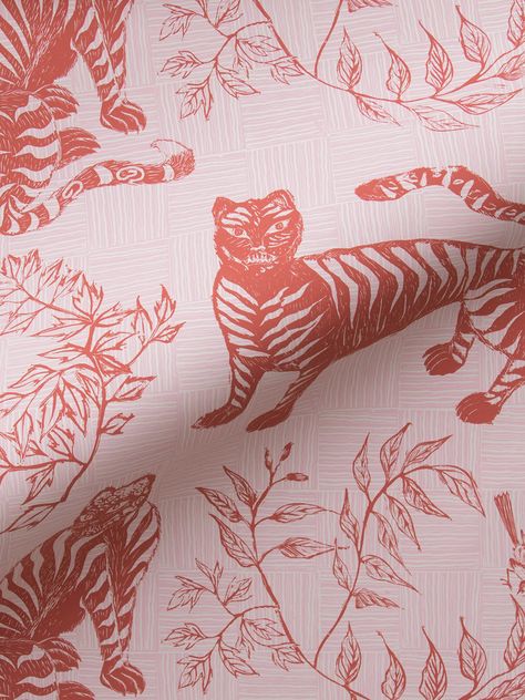 Wallpaper Magpie Wallpaper, Eclectic Wallpaper, Tiger Wallpaper, Seattle Homes, White Spirit, Playful Style, Bold Wallpaper, Old Wall, Grasscloth Wallpaper