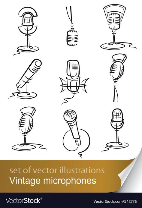 Microphone Vector, Microphone Tattoo, Music Designs, Tattoo Music, Microphone Icon, Business Icons Vector, Music Tattoo Designs, Mini Tattoo, Sketch Tattoo Design