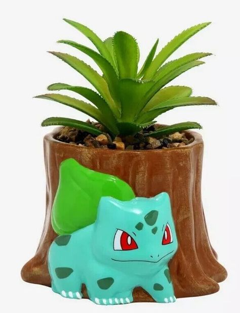 New! Pokémon Bulbasaur Tree Stump Faux Succulent Planter was just added to eBay. Check it out! #eBay #eBaySeller Pokemon Planter, Pokemon Bulbasaur, Grass Type, Decorative Planters, Faux Succulents, Other Space, Tree Stump, Office Room, Succulent Plant