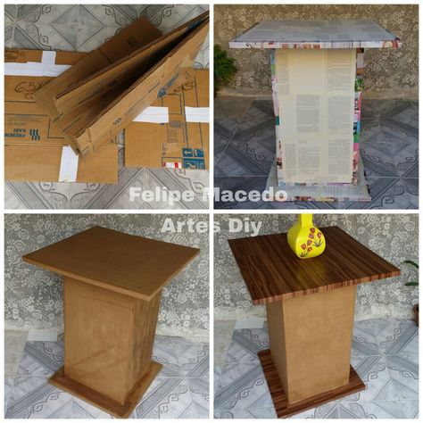 Diy Kardus, Cute Storage Boxes, Cardboard Recycling, Cardboard Crafts Diy, Make A Table, Cardboard Art, Diy Crafts Room Decor, Create Diy, Cardboard Furniture