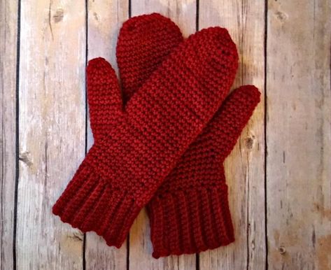 "Use one skein of your favorite worsted or aran weight yarn to create this basic pair of crochet mittens that can be customized any way you like. The mittens are created from the bottom up, starting with a size H hook and the ribbing. Then, the work is turned and the rest of the mitten is crocheted in the round using a size I hook. The skills you need for this project are working in the round, single crochet, chaining, and how to increase and decrease in sc." Easy Mittens, Aran Weight Yarn, Basic Crochet, Crochet Mittens, Mittens Pattern, Sealing Wax, Stitch Marker, Crochet Round, Crochet Basics