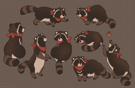 Tanuki Oc, Raccoon Character Design, Possum Fursona, Raccoon Fursona, Raccoon Oc, Tanuki Art, Raccoon Drawing, Dog Design Art, Raccoon Art