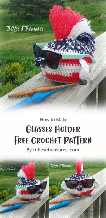 Best Glasses Holder Free Crochet Pattern & Tutorial Ideas - Carolinamontoni.com Crochet Eyeglass Holder Free Pattern, Glasses Holder Crochet, Crochet Eyeglass Holder, Crochet Glasses Holder, Crochet Glasses, Eyeglass Holder Stand, Crochet Pattern Tutorial, Crochet Chicken, Crocheting Ideas