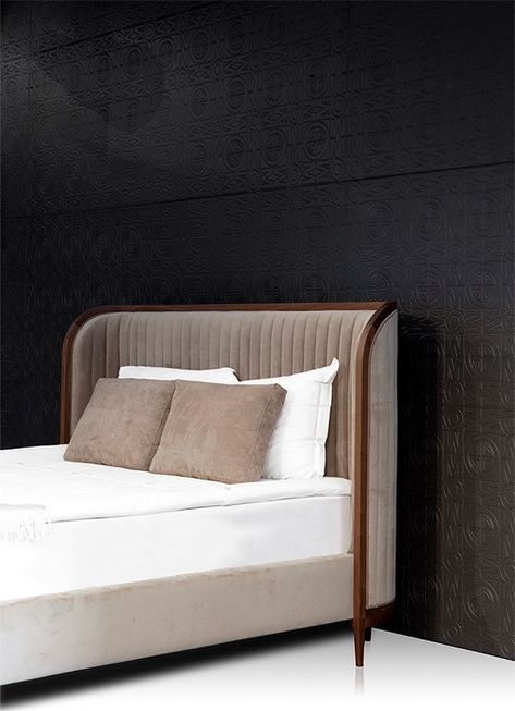 Latest Modern Bed Designs, Leather Bed Back Design, Modern Bed Designs, Wooden Headboards, Leather Double Bed, Bedroom Decor Inspirations, Bed With Upholstered Headboard, Bed Back Design, Leather Bed Headboard