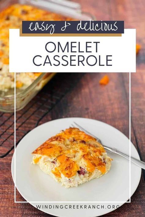 Fluffy Oven-Baked Omelet Casserole Recipe Western Omelet Casserole, Omelet Casserole, Baked Omelet, Breakfast Omelet, Easy Breakfast Recipe, Healthy Brunch, Low Sodium Recipes, Delicious Breakfast Recipes, Breakfast Recipes Casserole