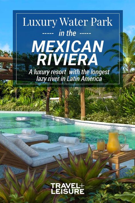 The Mexican Riviera will be home to the longest lazy river in Latin America. This new water experience, named the Jungala, is a luxury water park featuring thrilling waterslides and more throughout well known natural beauty that is the Vidanta Riviera Maya resort in Mexico. #mexico #mexicotravel #mexicovacation #resort #travel #luxuryvacations #waterparks #lazyriver #mexicanriviera #summertravel | Travel + Leisure - This Brand New Luxury Water Park Is Opening in the Mexican Riviera Vidanta Riviera Maya, Riveria Maya, Mexican Riviera, Tulum Travel Guide, Tropical Retreat, Riviera Maya Resorts, Mexican Vacation, Travel Free, Mexico Trip