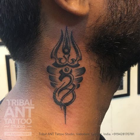 Om Namah Shivaya Tattoo, Om Trishul Tattoo, Batman Pumpkin, Neck Tattoos For Men, Ant Tattoo, Trishul Tattoo, Best Neck Tattoos, Mahadev Tattoo, Shiva Sketch