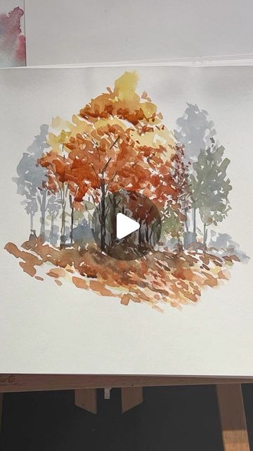 Diy Large Wall Art, Watercolor Paintings For Beginners, Diy Watercolor Painting, Fall Watercolor, Watercolor Painting Techniques, Diy Watercolor, Youtube Link, Painting Videos, Watercolour Tutorials