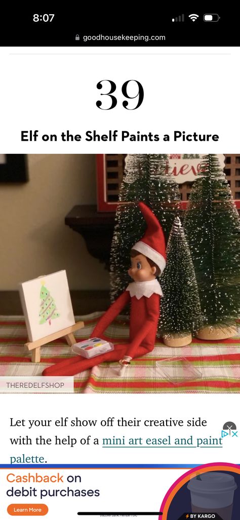 Elf On The Shelf Painting, Shelf Painting, Painting Easel, Art Easel, Paint Palette, On The Shelf, Mini Art, Elf On The Shelf, The Help