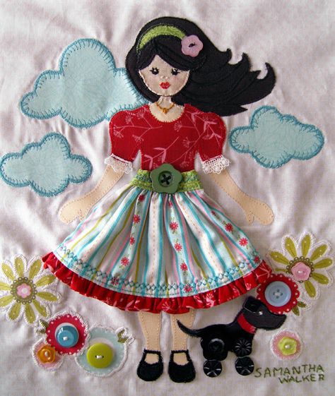 Samantha Walker's Imaginary World: Spring Quilts, Applique Templates, Applique Quilting, Sewing Appliques, Doll Quilt, Girls Quilts, Applique Patterns, Quilting Ideas, Applique Quilts