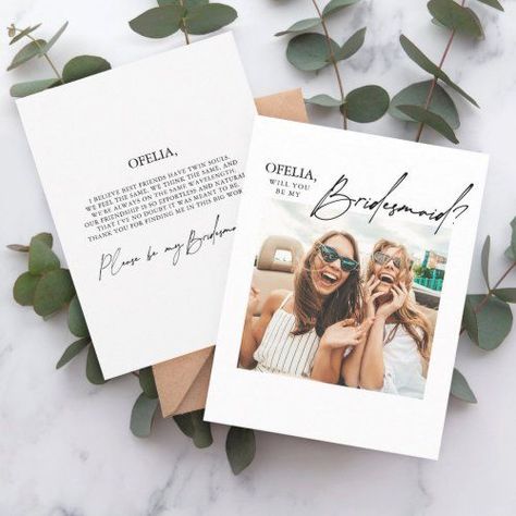 Bridesmaid Letter, Bridesmaid Funny, Modern Bridesmaid, Bridesmaid Proposal Card, Unique Bridesmaid, Bridesmaid Invitation, Bridesmaid Boxes, Square Photo, Be My Bridesmaid Cards