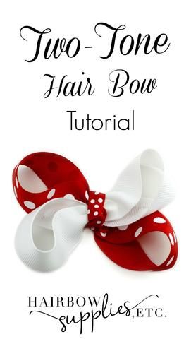 Hair Bow Instructions, Hair Bow Video, Two Tone Hair, Girls Hair Bows Diy, Hair Bow Tutorial, Bows Diy Ribbon, Hair Bow Holder, Bow Headband Hairstyles, Bow Tutorial