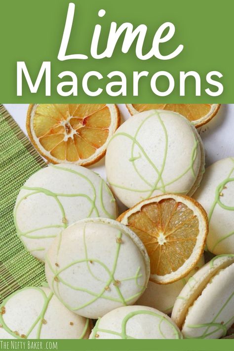 Key Lime Macarons, Lime Macarons, French Macaroon Recipes, Macaron Filling, Macaron Cookies, Ganache Recipe, French Macaroons, Macaroon Recipes, Macaron Recipe