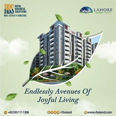 Smart City Lahore Real Estate Banner, Inmobiliaria Ideas, Real Estate Advertising, Real Estate Marketing Design, Adobe Photoshop Design, Real Estate Ads, Afrique Art, Modern Villa Design, Social Media Advertising Design