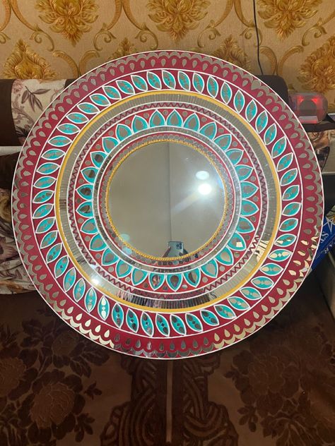 Lippan mirror looks like very attractive and traditional Lippan Art With Mirror In Center, Lippin Art, Lippan Mirror, Lippon Art, Lippan Art, Art Center, Mirror, Quick Saves, Art