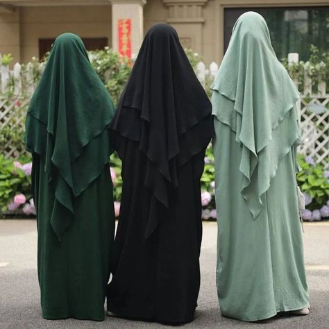 Khimar Abaya, Crinkled Fabric, Light Colours, Abaya Designs, Abaya Dress, Long Layers, Islamic Fashion, Niqab, Head Scarf