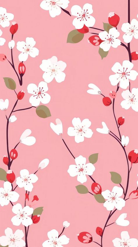 Sakura pattern flower backgrounds. AI generated Image by rawpixel. | premium image by rawpixel.com / chu_chutima Sakura Pattern, Hand Flower, Hand Flowers, Pattern Flower, Tree Patterns, Download Free Images, Flower Backgrounds, Mobile Wallpaper, Free Image