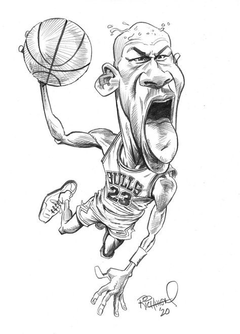 Richmond Illustration Inc. Tom Richmond, Michael Jordan Art, Hipster Drawings, Caricature Sketch, Cartoon Character Tattoos, Caricature Artist, Celebrity Caricatures, Basketball Art, Caricature Drawing