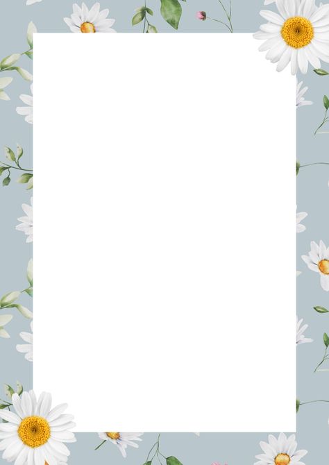 Soft Blue and White Illustrated Daisy Page Border - Templates by Canva Border Design Aesthetic, Border Paper Printable, Page Borders Free, Page Boarders, Printable Borders, Printable Backgrounds, Printable Border, Colorful Borders Design, Border Templates