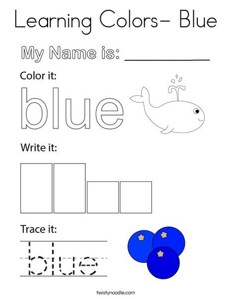 Blue Worksheet, Color Blue Worksheets For Preschool, Color Blue Activities For Toddlers, Blue Activities For Preschool, Color Blue Activities For Preschool, Color Blue Activities, Color Word Activities, Learning Colors Activities, Family Activities Kindergarten