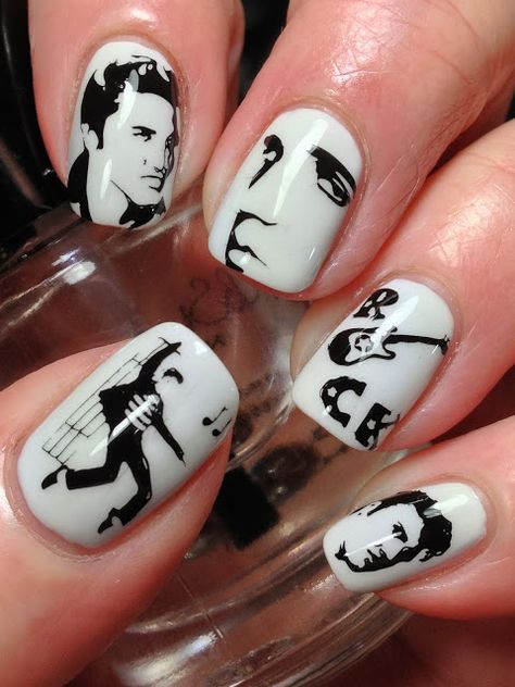 Elvis! Elvis Nails, Decades Day, Elvis Birthday, Dad's Birthday, Nail Art, Nails, Birthday, Art, Nail Arts