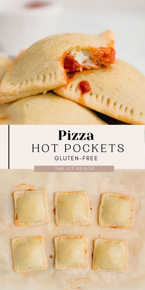 With a golden brown gluten-free crust filled with melted cheese and pepperoni, these homemade hot pockets are hard to pass up! The teenager fan favorite just got an adult-style upgrade with fresh wholesome ingredients. Whether it's game day, a date night in, or a BBQ out bak, theses gluten-free pizza pockets will be a hit! Gluten Free Hot Pockets, Pizza Hot Pockets, Homemade Hot Pockets, Pizza Hot, Pizza Pockets, Gluten Free Crust, Gluten Free Lunch, Special Diet, Hot Pockets