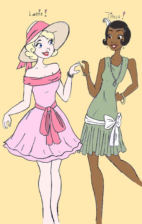 Lottie La Bouff a disney princess? | Lottie and Tia by theghostlyartist on deviantART Tiana And Charlotte Costume, Charlotte And Tiana, Lottie La Bouff, Princess Lottie, Tiana Costume, Tiana And Naveen, Frog Costume, Princesa Tiana, Disney Fanart