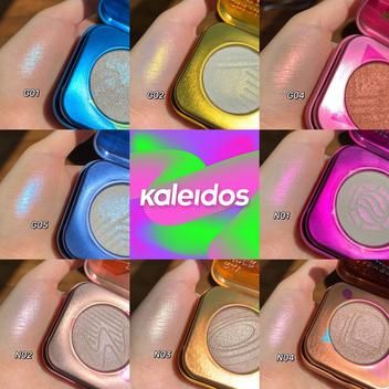 Kaleidos Makeup Highlighter, Kaleidos Makeup Looks, Kaleidos Highlighter, Kaleidos Makeup, Cosmetics Aesthetic, Makeup Counter, Personal Empowerment, Unique Makeup, Pigtail Hairstyles