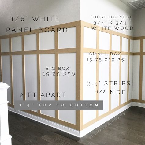 Batten Diy, Faux Farmhouse, Appliance Storage, White Wood Paneling, Vstupná Hala, Koti Diy, Board Batten, Mdf Panel, Board And Batten Wall