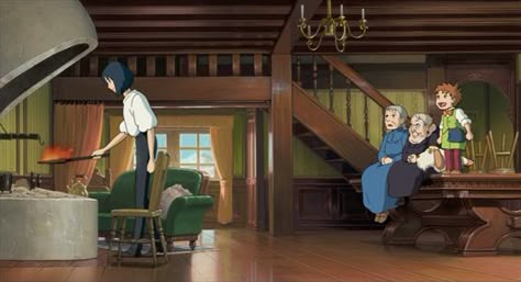 Living room Castle Parts, 하울의 움직이는 성, Old Girl Names, Castles Interior, Howl's Moving Castle, Studio Ghibli Movies, Castle House, Ghibli Movies, Animation Screencaps