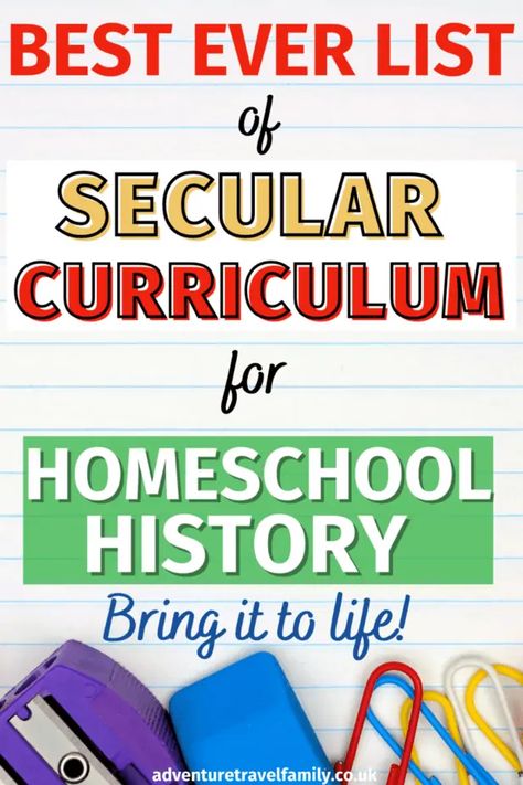 This brilliant list of secular homeschool history curriculum includes amazing living books, online classes and boxed curriculum for all your history homeschool needs! Perfect for secular homeschoolers or those looking for a secular history curriculum. #secularcurriculum #secularhomeschool #historycurriculum #homeschoolhistorycurriculum Secular Homeschool Curriculum, History Homeschool, Secular Homeschool, Unit Studies Homeschool, High School Curriculum, History Curriculum, Homeschool Elementary, Homeschool High School, Homeschool History