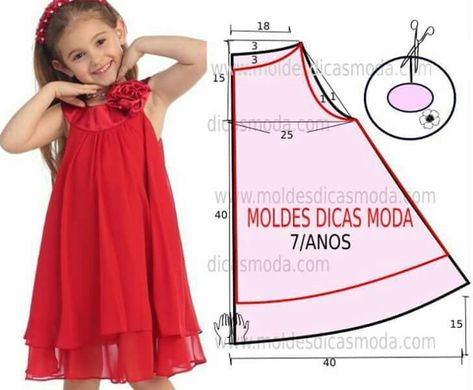 Projek Menjahit, Diy Sy, Baby Dress Pattern, Girls Dress Sewing Patterns, Girl Dress Pattern, Kids Dress Patterns, Baby Dress Patterns, Girl Dress Patterns, Dress Simple